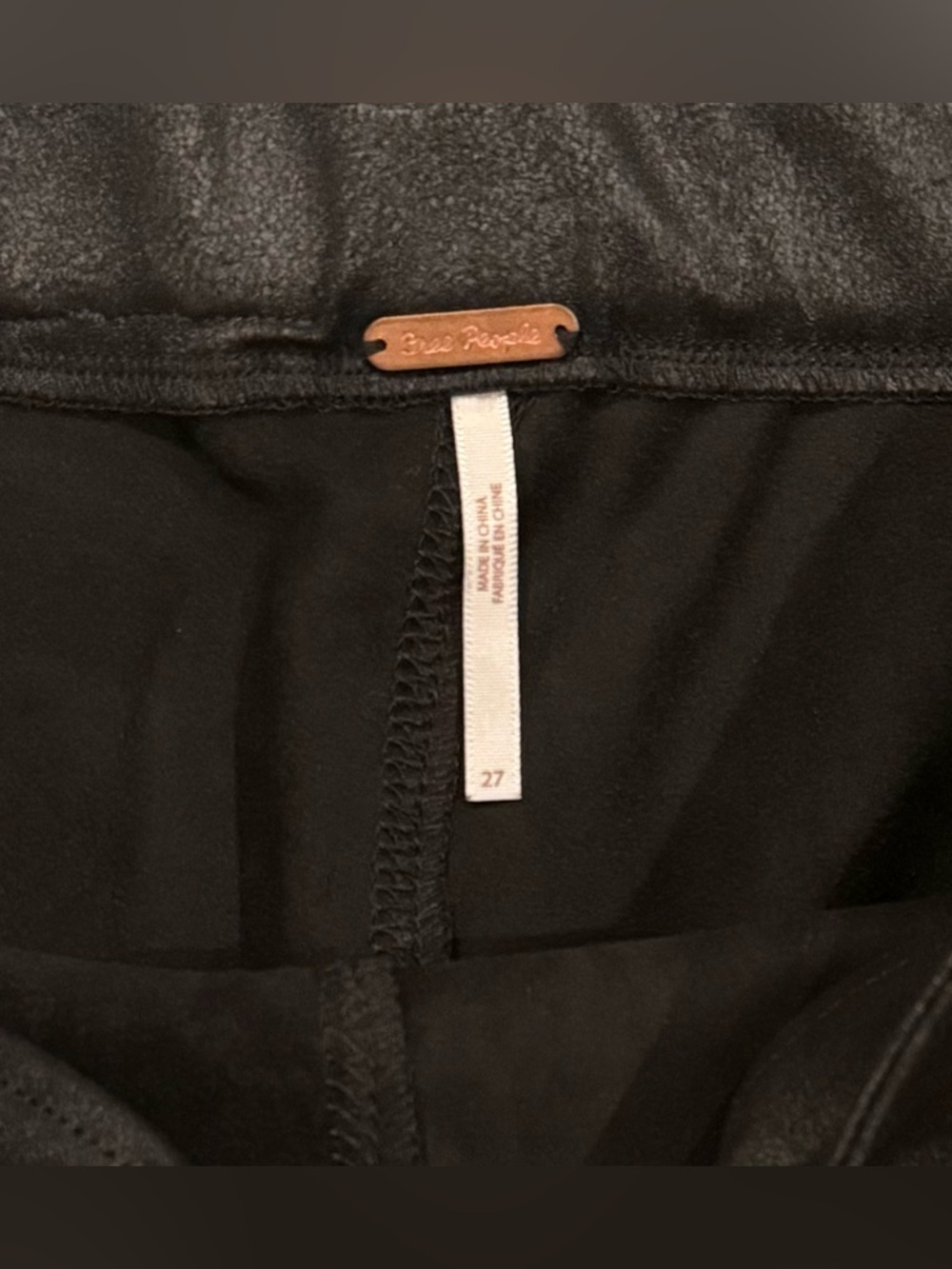 Free People Star Studded Faux Suede Vegan Leather Leggings Black 27 Bohemian - Picture 5 of 8